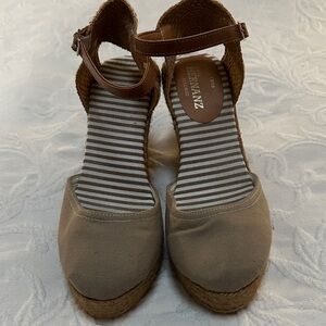 Beige and Brown Espadrille Sandals